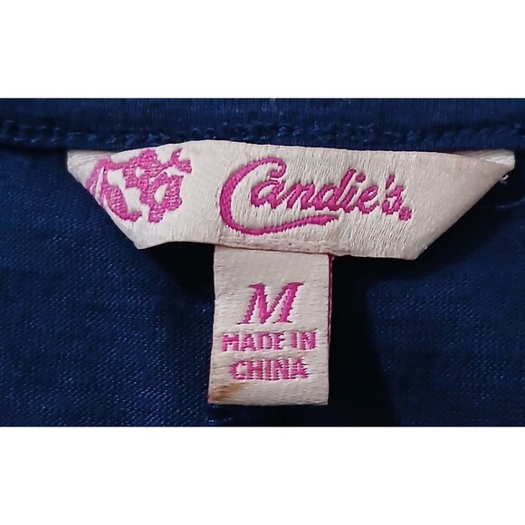 Candie’s Women’s Medium Blue Tank Top Beaded Embellished Sleeveless Y2K Boho - Picture 5 of 6